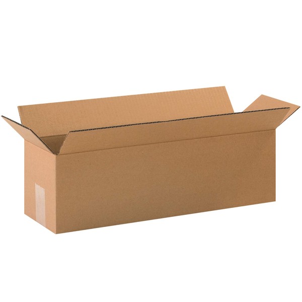 Aviditi 2066 Long Corrugated Cardboard Box 20" L x 6" W x 6" H, Kraft, for Shipping, Packing and Moving (Pack of 25)