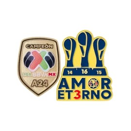 America 2 Parches Tricampeon y Apertura C24, Amor Et3rno, Fabric Applique, Parches de Club de Futbol