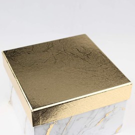 Square Gift Boxes with Lids Set of 4 Marbling White Gift Box Assorted Sizes Nesting Gift Boxes for Presents Birthday Bridesmaid Wedding Valentines Christmas Party Favor Boxes