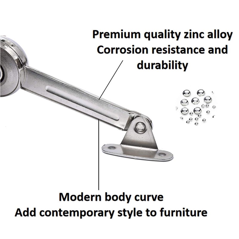 QBOSO Lid Support Hinge in Satin Nickel Folding Lid Stay