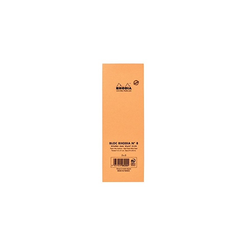 Rhodia Staplebound Orange - Lined 3 x 8.25 Notepad -