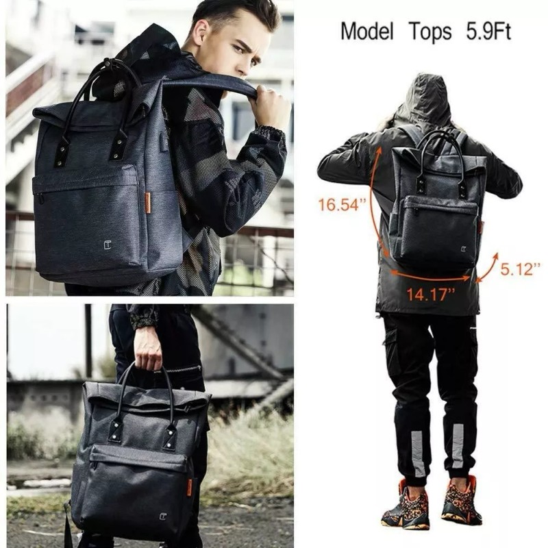 Waterproof TOTE BACKPACK CONVERTIBLE WITH USB CHARGING WATERPROOF