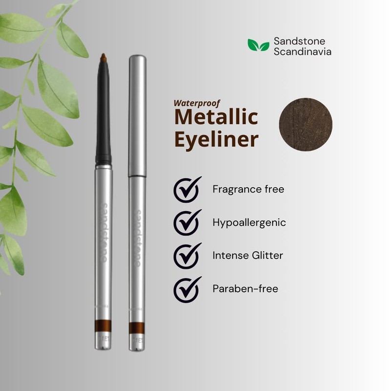 Allergy-Friendly Eyeliner - Sandstone Waterproof Metallic Eyeliner Spicy Cinnamon