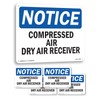 Compressed Air Dry Air Receiver OSHA Notice Rigid Plastic Sign