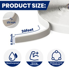 ADHES Premium Butyl Sealant Tape 1/2" x 30 'x 1/8" Gray Butyl Rubber Sealant Tape for RVs, Vehicles, Marine and Home Repair – Ideal for Headlights, Windows, Doors, and Windshields