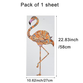 Pinenjoy Colorful Flamingo Wall Sticker Mandala Pattern Crane Wall Decal 22x10.6inch Removable Vinyl Sticker for Bedroom Living Room Wall Decor