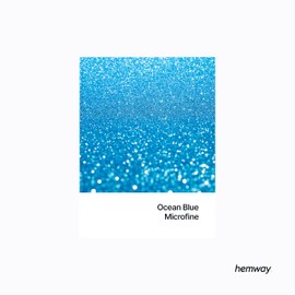 Hemway Polyurethane & Epoxy Resin Glitter 100g / 3.5oz Metallic Crystal Flake Additive for Flooring Jewelry Tumblers Glass Pigment - Microfine (1/256" 0.004" 0.1mm) - Ocean Blue