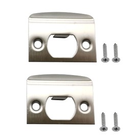 RLECS Niversal Door Strike Plate 2PCS 57mm/2.24inch 201 Stainless Steel Dead Latch Door Strikes with Screws