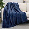 PAVILIA Navy Blue Throw Blanket for Couch, Twin Bed, Soft