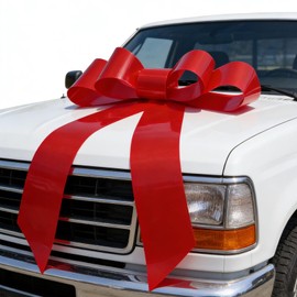30 Inch Big Red Bow for Car, Giant Red Bow Accessories for Vehicle Decor, Large Gift Wrapping Bow for Birthday, Surprise Party, Christmas, Wedding Reception, Festival