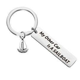 Sailor Gift Sailing Keychain Nautical Keychain My Other Car Is a Sailboat Keychain (Car Is a Sailboat -K CA)