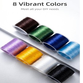 0.8mm Waxed Braiding Cord 55 Yards Per Roll, Polyester Waterproof Beading Thread Jewelry Making String for Bracelet Necklace Macrame Chinese Knot DIY Craft Supplies (Muted Colors)