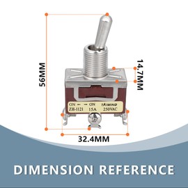Innfeeltech 3 Pcs Toggle Switch, 20A 125V, 1121 SPDT, 3 Terminals, On/on, 2 Position Metal High Performance Rocker Switch with 3 Waterproof Cap