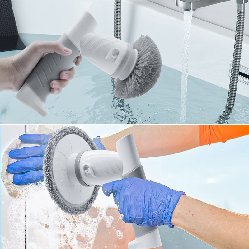 7 Replacement Brush Heads for Electric Spin Scrubber grey，for house