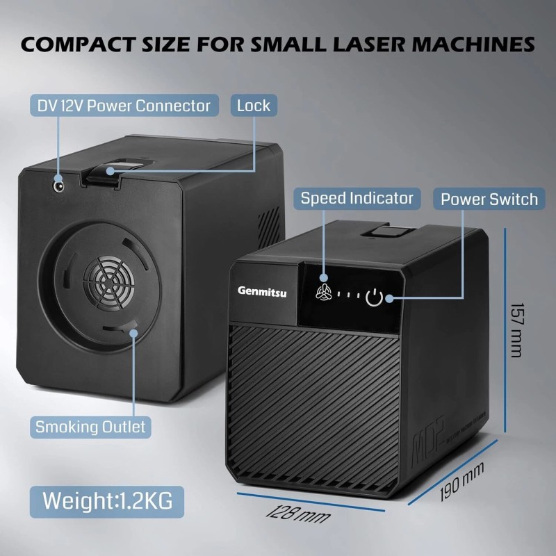 Genmitsu Smoke Purifier for Kiosk Laser Engraver, Portable Fume Extractor