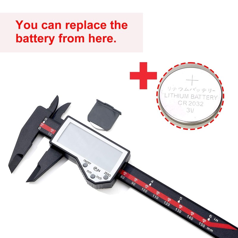 Digital Caliper, 0-6" Electronic Caliper Auto - Off Feature with