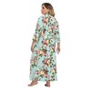 Women's Plus Size Long Lightweight Floral Cotton Kimono Maternity Delivery
