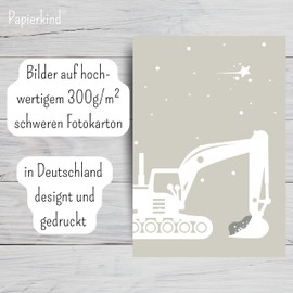 Papierkind Set of 4 Mix Poster Set Construction Vehicles Football Girls Dino Gaming Underwater Decoration for Children's Room, Boys and Girls Room Pictures in DIN A4 (without Frame) (A110-1)