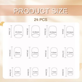 GlamRays 24 Pcs Pink Flower Short Almond Stick-On Nail Set - Light Pink Stick-On Nails Square Glossy Solid Acrylic Full Coverage