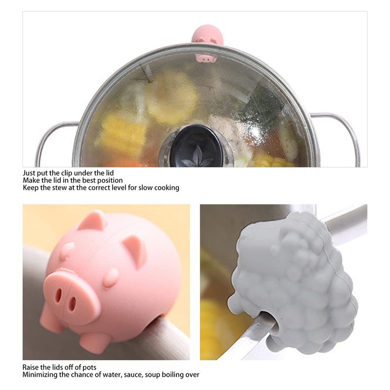 Olla de Cocina de Silicona de Dibujos Animados, 3 Piezas
