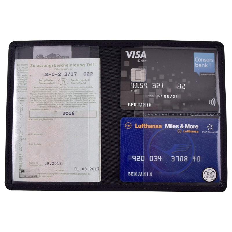 Car Registration Cover Genuine Leather Curved Car Vehicle Registration Card