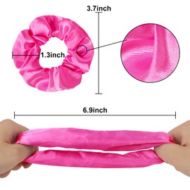 Satin Hot Pink Scrunchies 2 Pcs Hair Ties Scrunchies for Women Girls Hair Accessories Elastic Hair Ponytail Holder