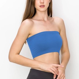 P&R DANCEWEAR LTD Ladies Boob Tube Strapless Vest Bra Fashionable – Sweat Free for Beach & Cocktail Parties (Royal, S-M)