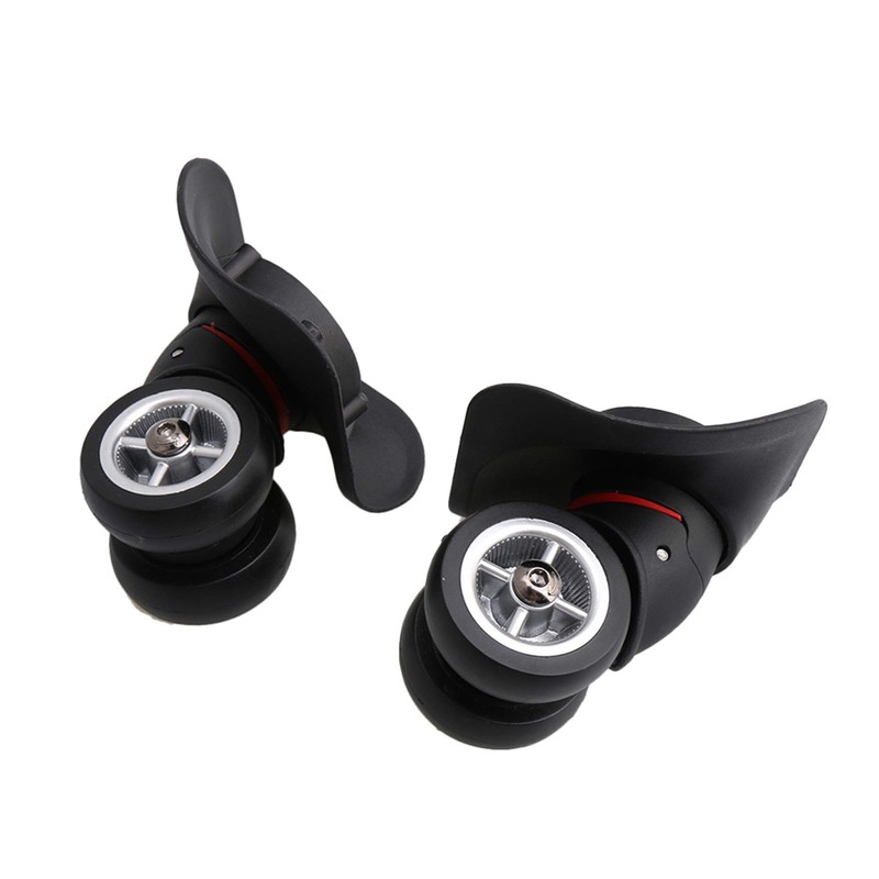 BQLZR Black Suitcase Wheels Replacement Left & Right Plastic Swivel