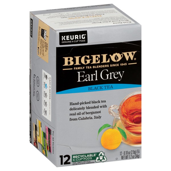 Bigelow Tea Earl Grey Keurig K-Cup Pods Black Tea, Caffeinated,