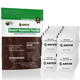 ARFEN Rodent Repellent Pouches, Peppermint Oil, All Natural, Plant Powered, Repel Mice and Rat, Squirrels, Mouse Repellent, Keep Mice Out from Indoor/Car/RV/Boat/Garage/Cabin,20 Pouches (20 Pack)