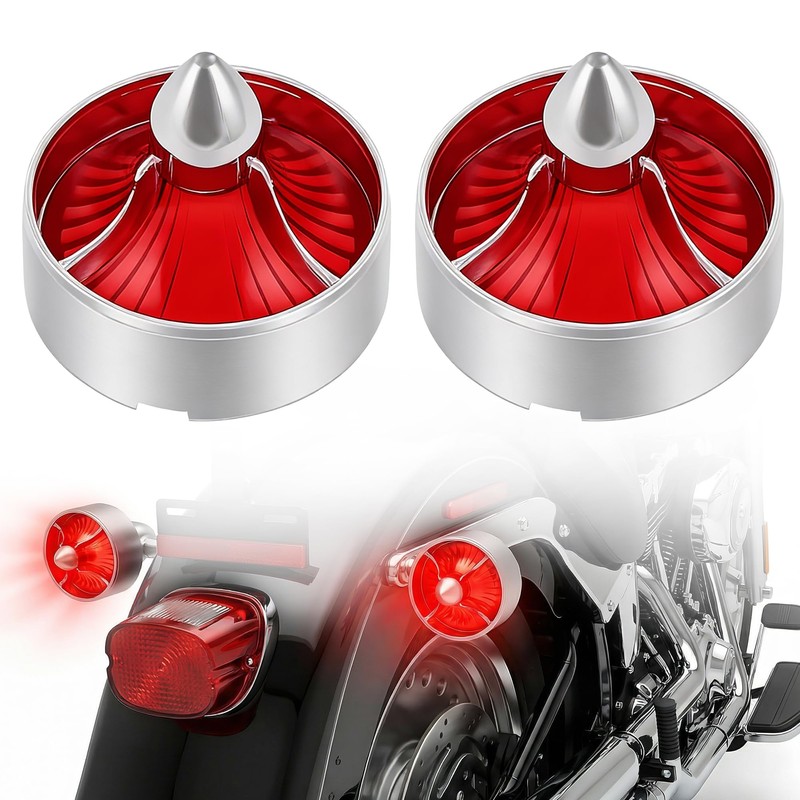 BOSYCY Motorcycle 2" Turn Signals' Lens Caps 2 Pack Turbo