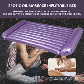 Inflatable Nuru Massage Air Mattress, Durable PVC Inflatable Mattress, Waterproof and Thick, Foldable Blow up Mattress with Electric Air Pump, Easy to Inflate and Deflate, for Massage SPA Sauna
