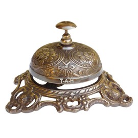 Antique Ornate Solid Brass Hotel Counter Bell Service Desk Bell Call Bell Service Bells