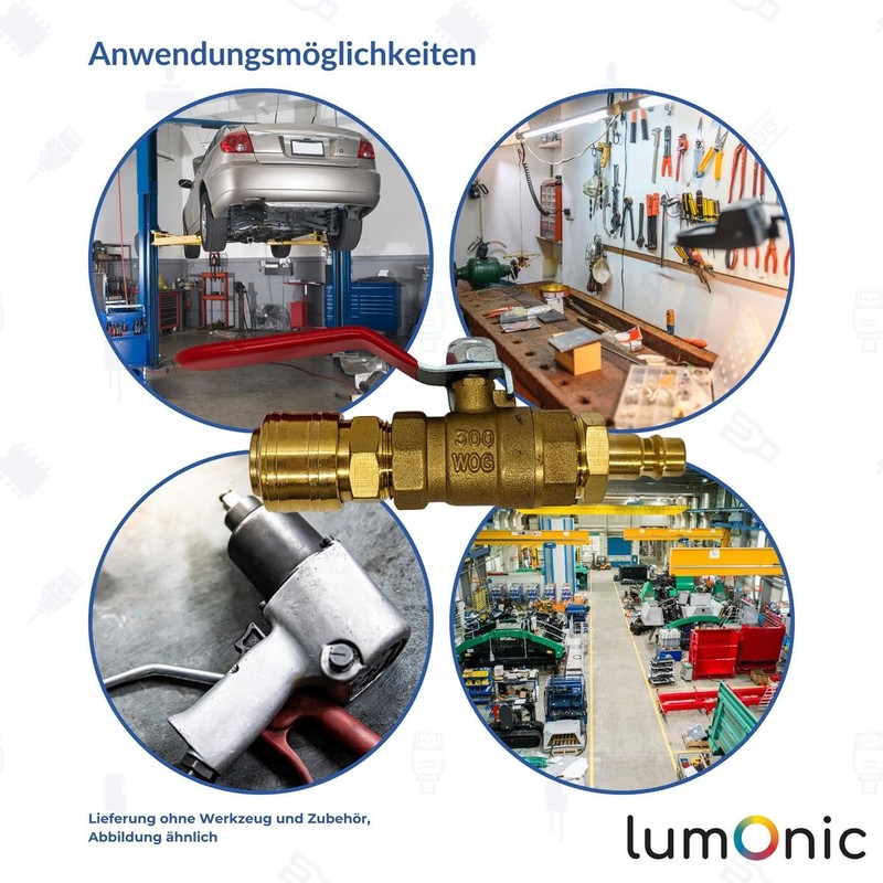 Lumonic Ball Valve 3/8 Inch with Quick Coupling and Plug