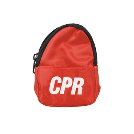 CPR Savers & First Aid Supply CPR Backpack Face Shield Mask Keychain Kit with Gloves and Cleaning Wipe for CPR Training and Rescue (Red)