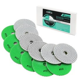 LEKOMESH Diamond Wet Polishing Pad 6pcs 4 Inch(100MM) Wet Polishing Wheel Set for Granite Marble Artificial Stone Quartz,#50-#3000 Polishing Pad for Grinder or Polisher