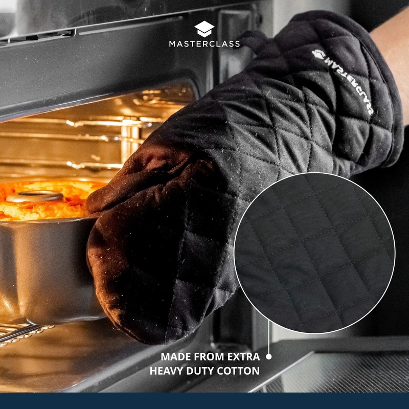 Kitchen Craft Master Class Deluxe Professional Black Single Oven Glove