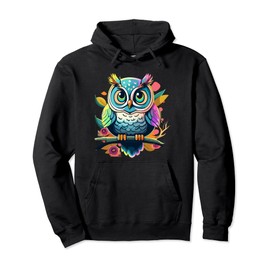 Owl Graphic - Owl Artwork - Bird Art Animal Owl Pullover Hoodie