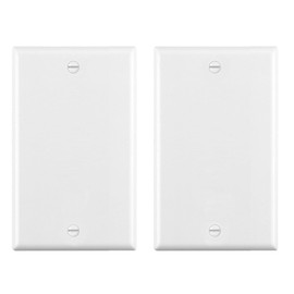 No Device Blank Wallplate,Standard Size 1-Gang 4.50" x 2.76",Smooth Face,Unbreakable Polycarbonate Thermoplastic,UL Listed,2-Pack