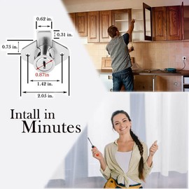 XIEHE 801 Cabinet Drawer Lock with Keys 7/8 inch Outside Cylinder Diameter Chrome Finish 4 Pack Keyed Alike