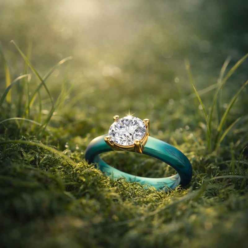 Zollen Silicone Ring with Stone - Round Cut Cubic Zirconia