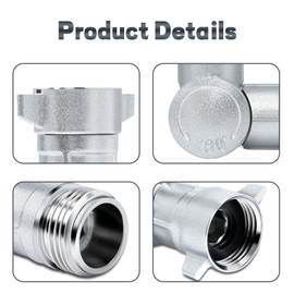 DTLHCNCT RV Water Hose Adapter 180° Rotating Brass Elbow - Swivel Garden Hose Connector for Drinking Water, Anti-Kink Design, 3/4" FHT x 3/4" MHT (RV/Garden/Lawn)