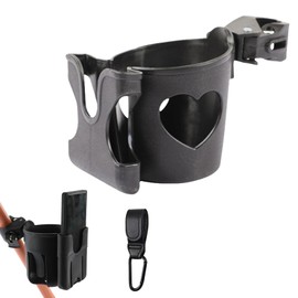 Pram Cup Holder, Cup Holder for Pram, Pram Accessories Pushchair Accessories with Phone Holder Coffee Stroller Holder Bike Cup Holder, Pram Accessories Pushchair for Pram Buggy Bike(Black)