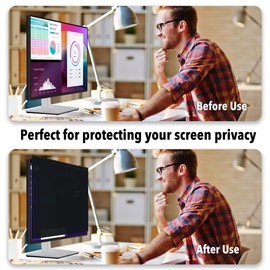 Hoktods Magnetic Computer Privacy Screen Filter 27 Inch, Removable Hanging Aluminum Alloy Privacy Shield for 16:9 Widescreen Monitor, Anti Spy Anti Scratch Anti Glare Blue Light Screen Guard