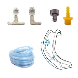 Pool Slide Spray Kit, Pool Slide Water Tubing Kit, Durable Stainless Steel Pool Spray Nozzles with Hose Adaptor, Leak-free Copper Fittings and Easy Install Water Slide Spray kit.