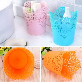 Plastic Flower Vase Pot Pen Makeup Brush Holder Desk Storage Holder Organizer