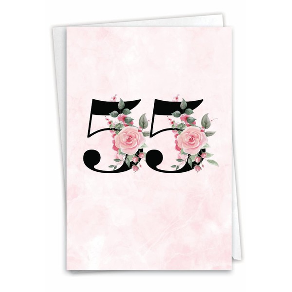 NobleWorks 55th Milestone Birthday Paper Card with 5 x 7
