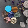 Morella Women's Coin 33mm Gemstone Chakra Disc Necklace Pendant, Stone,