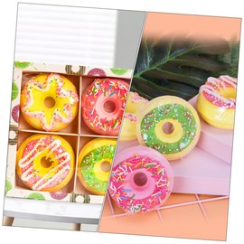 FOMIYES 4 Pack Adorable Doughnut Shape Sea Salt Foot Soaking Body Scrub Essential Oils Infused Relaxing Spa Experience Random Style