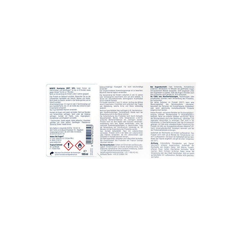 NOBITE Hautspray 100 ML (4 St√ºck), Value-Pack